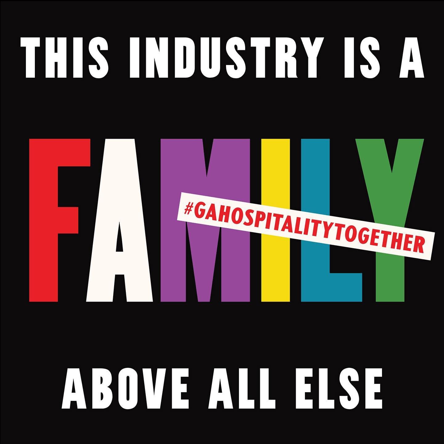 Independent restaurants are founded on a shared passion for nurturing through food and hospitality; this industry is a family above all else. Today we stand #GAHospitalityTogether so we can all re-emerge &mdash; with staying power &mdash; on the othe
