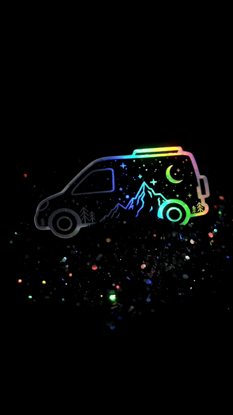 Sticker "Aventure en Van" holographique