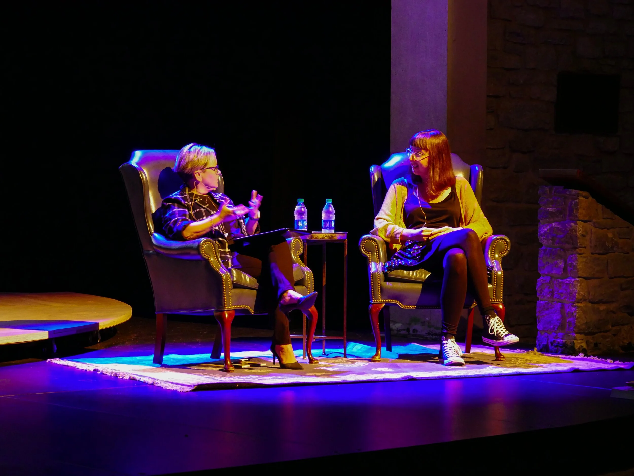 Heather Teets, Director of Fine Arts at Park Tudor School, in conversation with filmmaker Julie Sokolow. Photo by Park Tudor School.