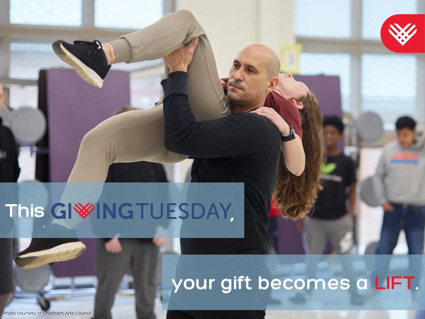 This Giving Tuesday, your gift becomes a LIFT ❤️

Lifting is action. It means showing up, making space, listening, moving, and holding hope. Every gift- small or large- helps someone experience connection, creativity, and community healing. 

Let&rsq