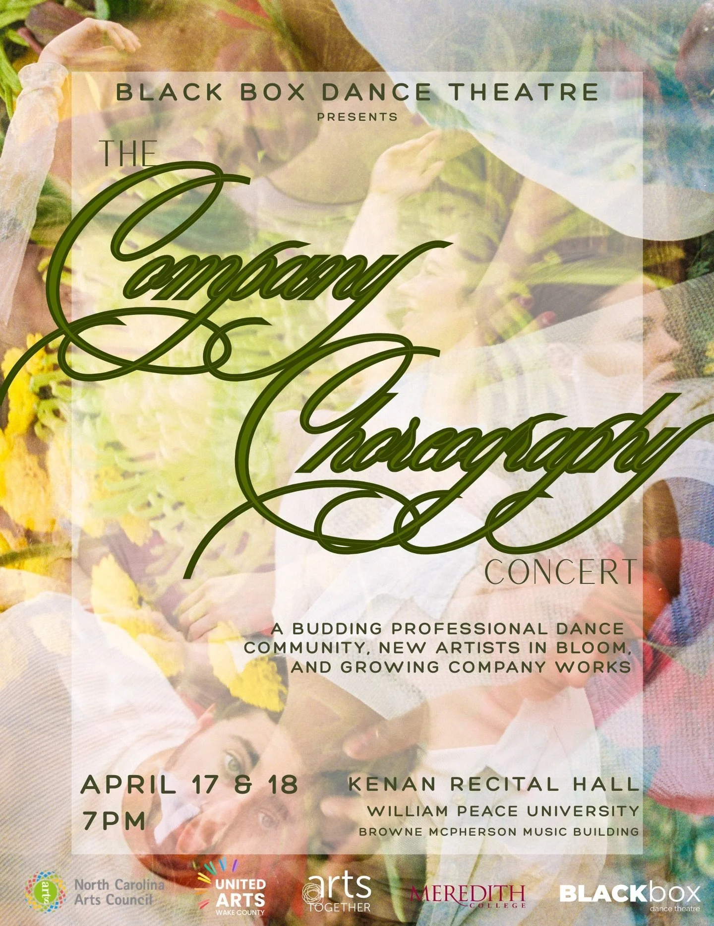 This Spring, Black Box Dance Theatre is in bloom 🌸🌼🌷

We are SO excited to invite you to The Company Choreography Concert on April 17th and 18th, 7PM at Kenan Recital Hall on @wpeaceu campus! Join us for two nights of celebration of the creations,