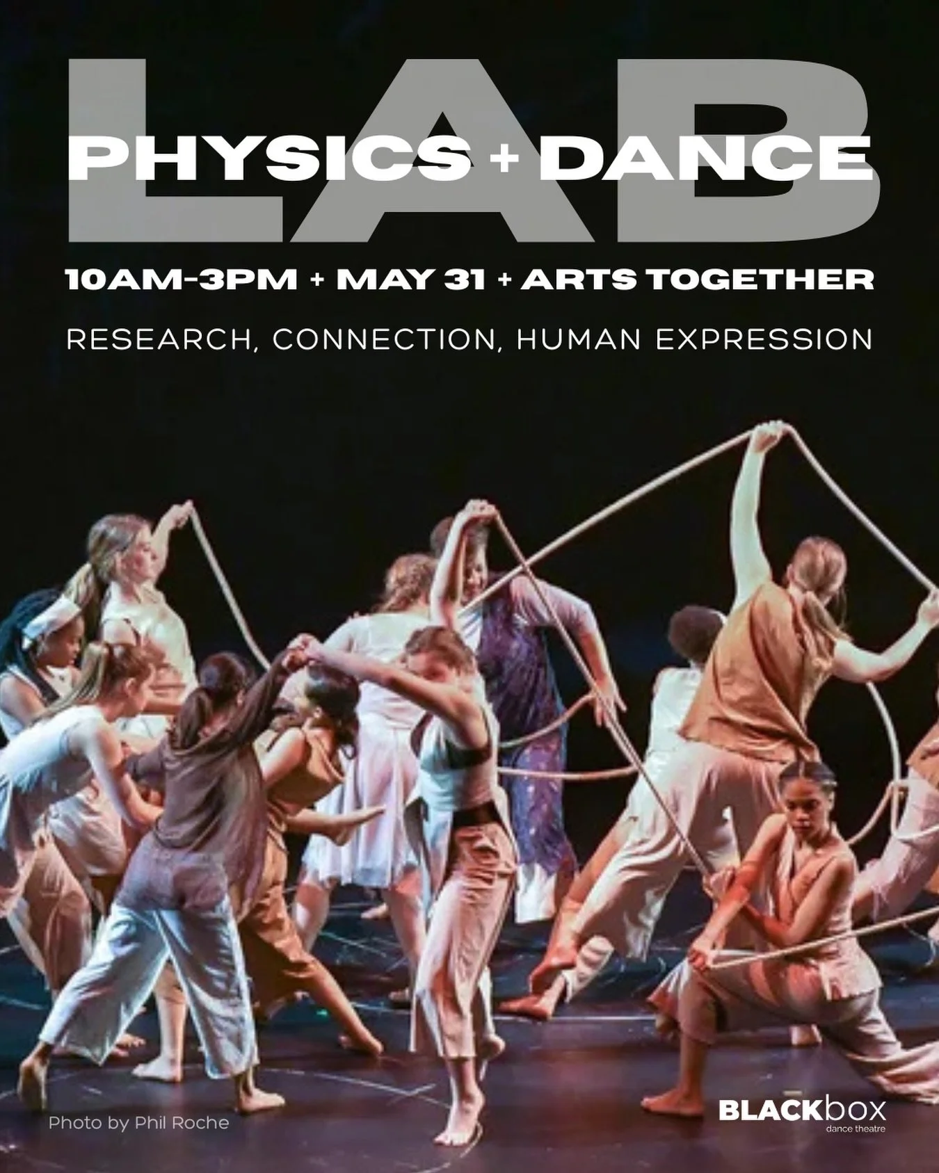 PHYSICS + DANCE LAB 🧪

10AM-3PM + MAY 31ST + @ARTSTOGETHER 

Discover how dance can humanize and advance scientific research and how physics concepts can be expressed through dance in an immersive, day-long dance laboratory. This is a rare opportuni