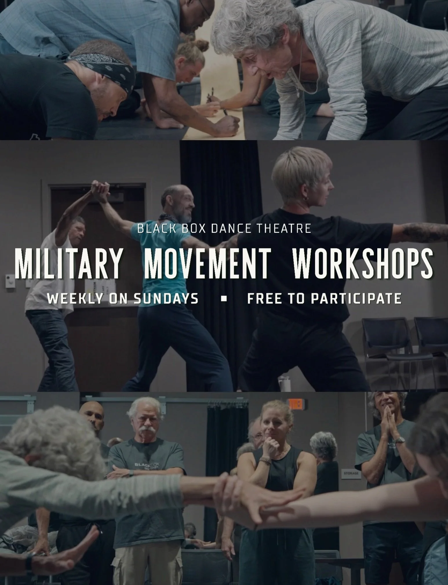 Spread the news 📰 Black Box Dance Theatre is offering FREE weekly workshops to veterans, active-duty service-members, guardsmen, spouses, and military families to move, connect, and create. 

As part of our partnership with NC State Live (@ncstateli