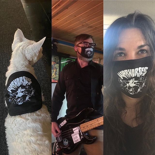 Limited run of soft, black cotton Face masks with the #posada #warhorses logo available at warhorses.bandcamp.com ⚫️⚪️⚫️⚪️⚫️⚪️ Only $5 with purchase of any Merch (LP, Tshirts, red sleeve Jerseys, CD) or $12 (which includes shipping anywhere in USA) #