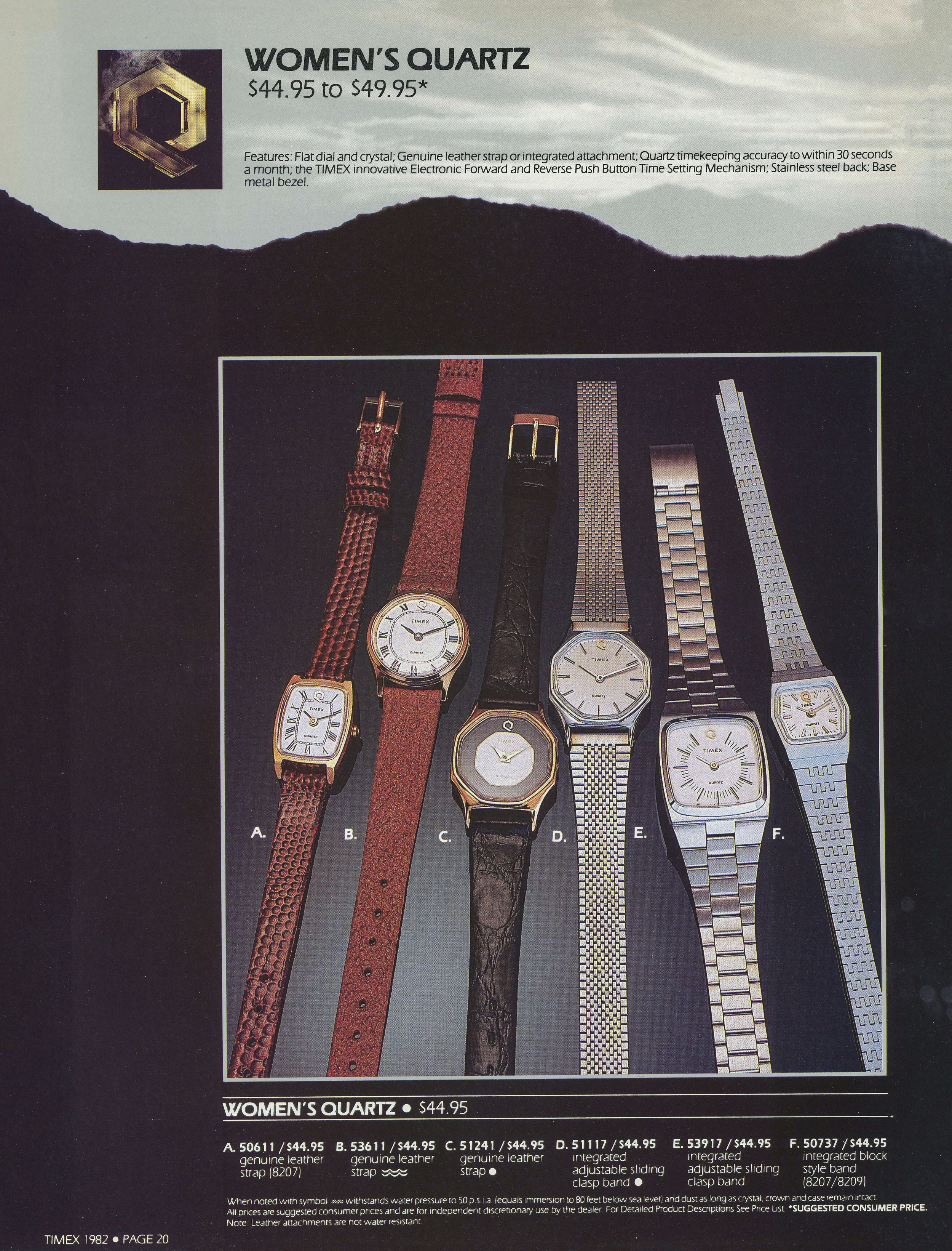 Timex 1982 Catalog and Ad Reference — Heritage 1854