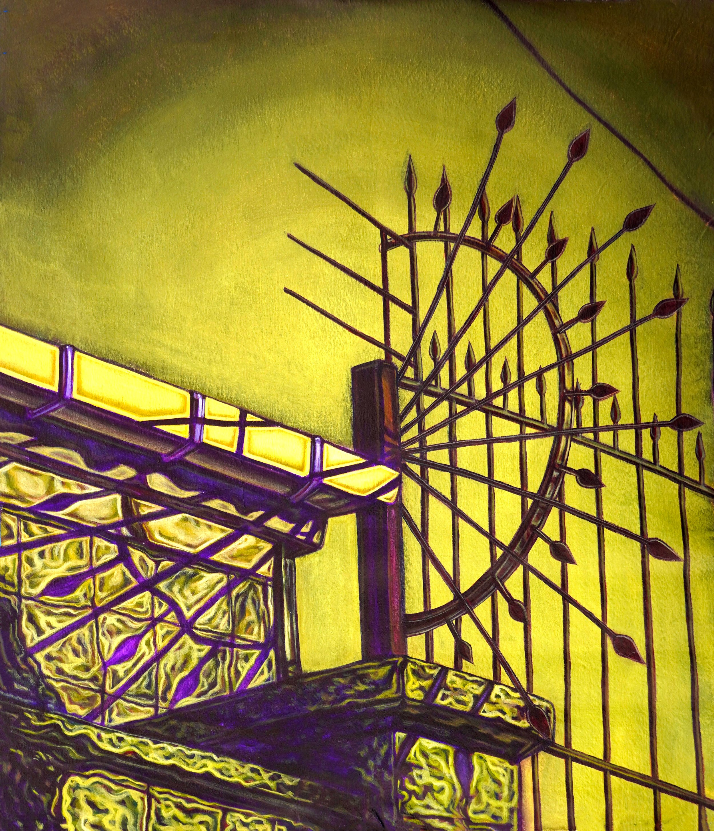  Nightwalk   48” x 40.5”  acrylic on unstretched canvas 