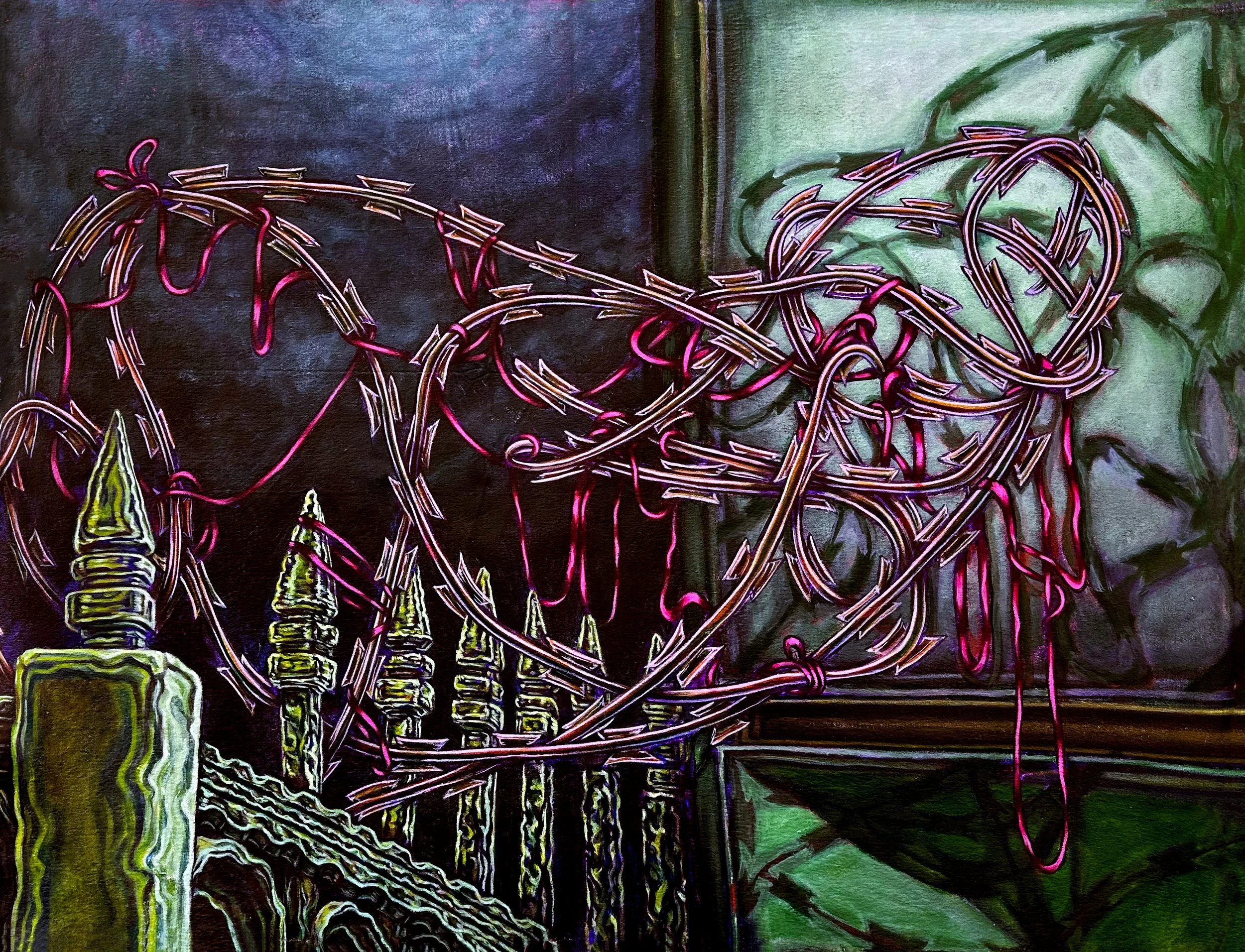   unraveling   36.25” x 46.5”  acrylic on unstretched canvas 