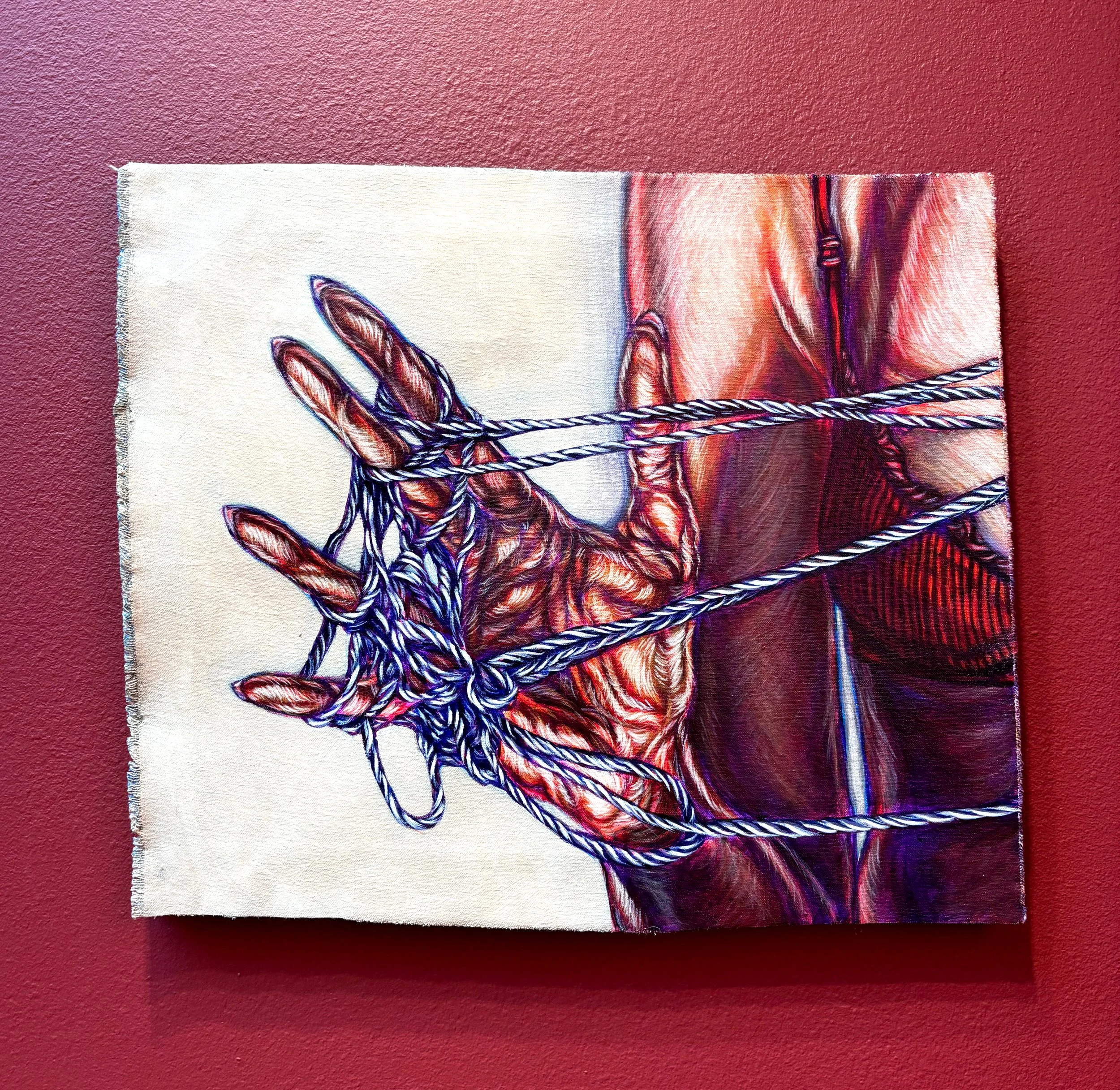   Flatwoven Vignette   17.25” x 20.25”  acrylic on unstretched canvas 