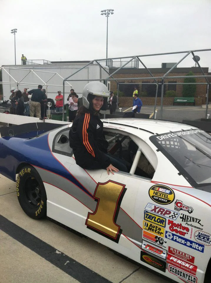 Amy takes a turn on the Monster Mile at Dover Speedway.