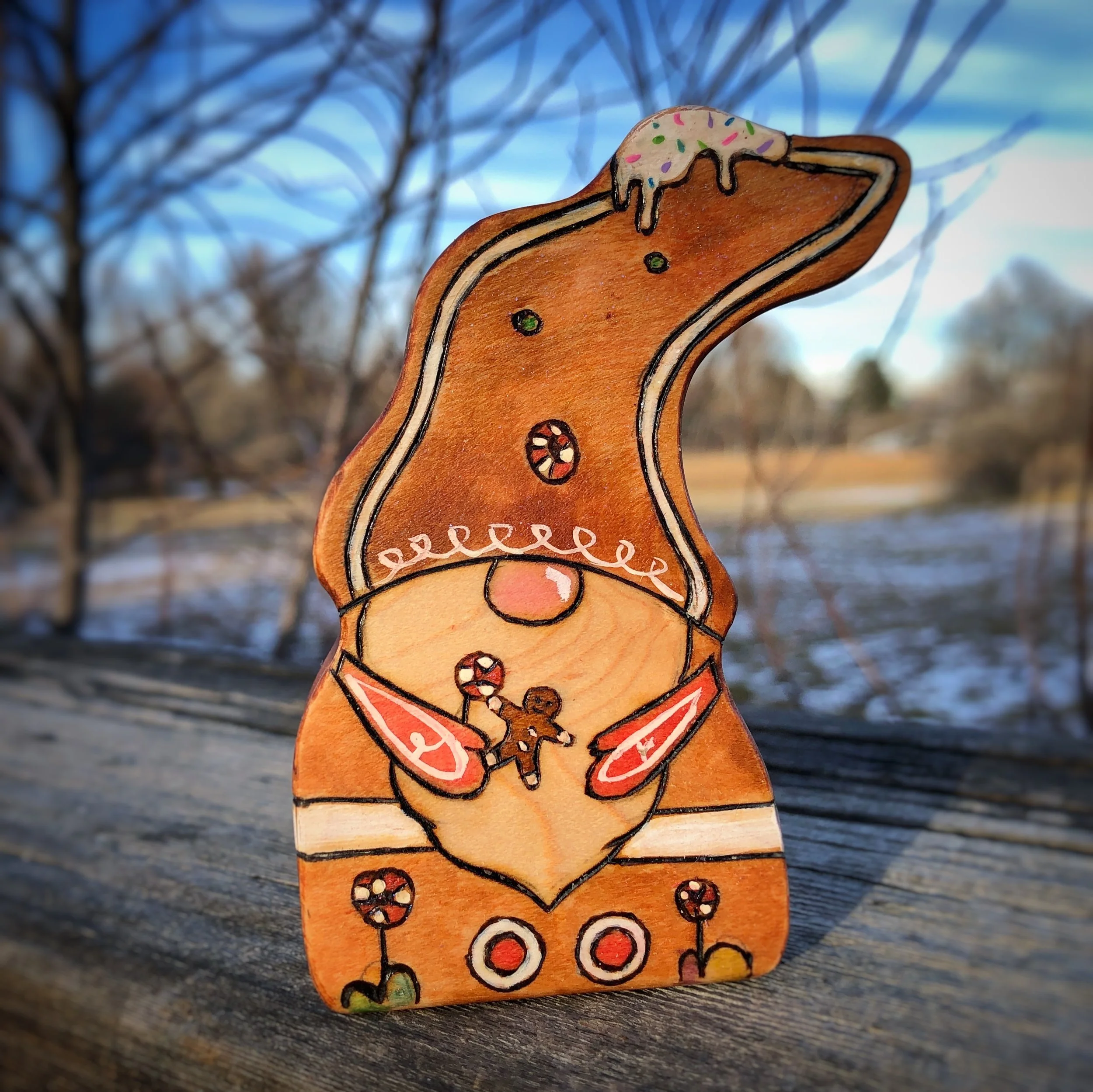 Gingerbread Gnome with gingerbread man