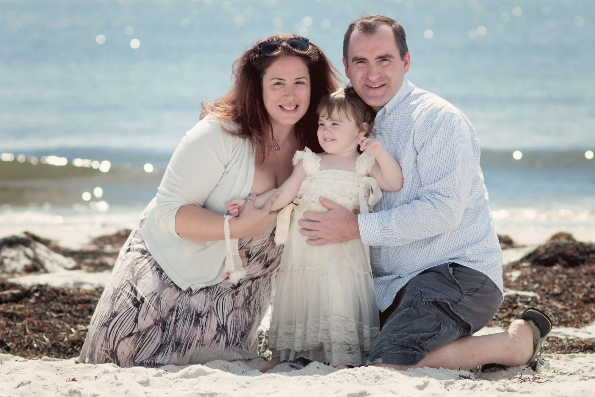 Family Portrait on the beach in Pemaquid, Maine