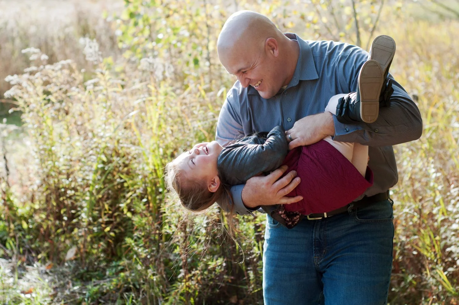 father and daughter being silly