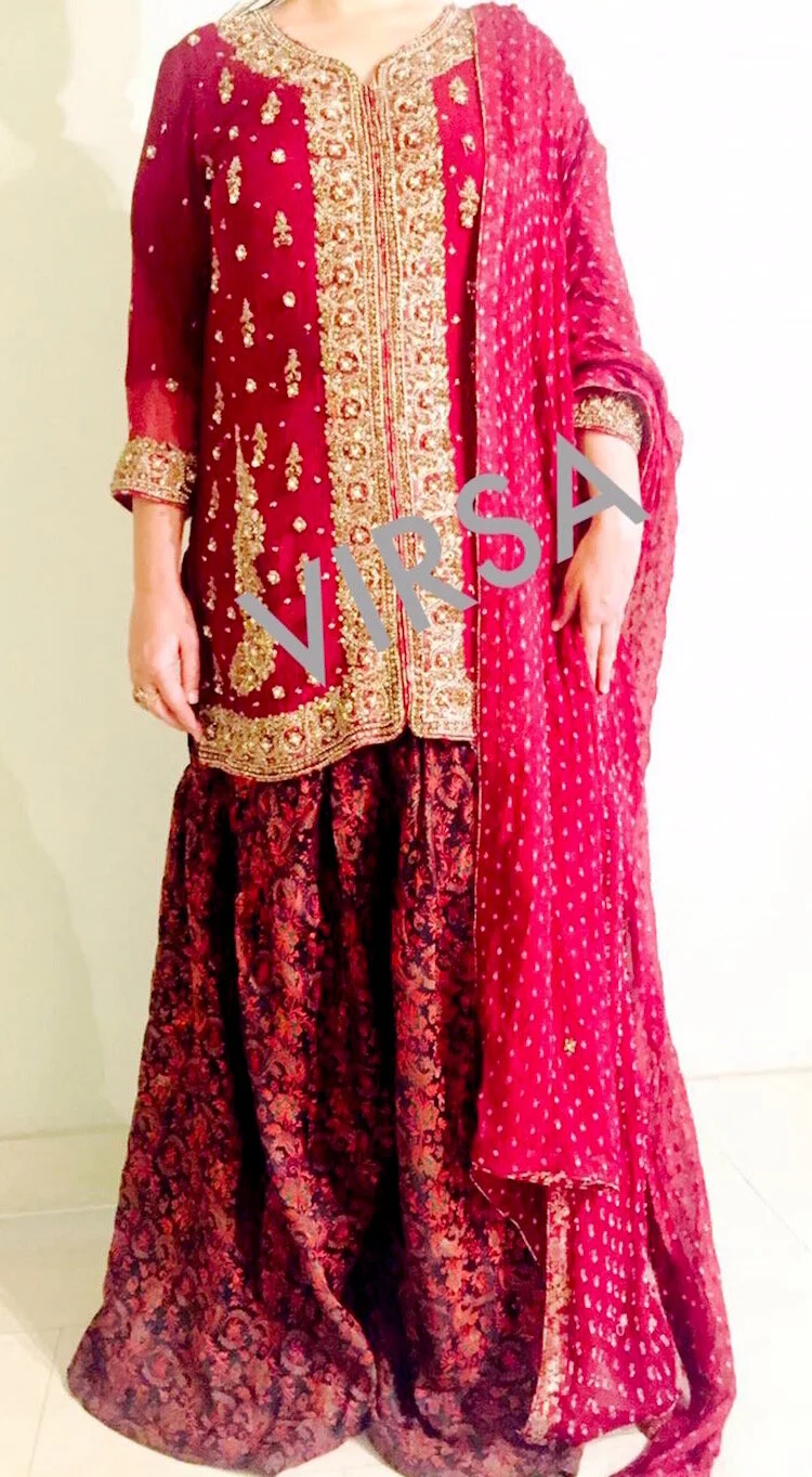 maroon gharara