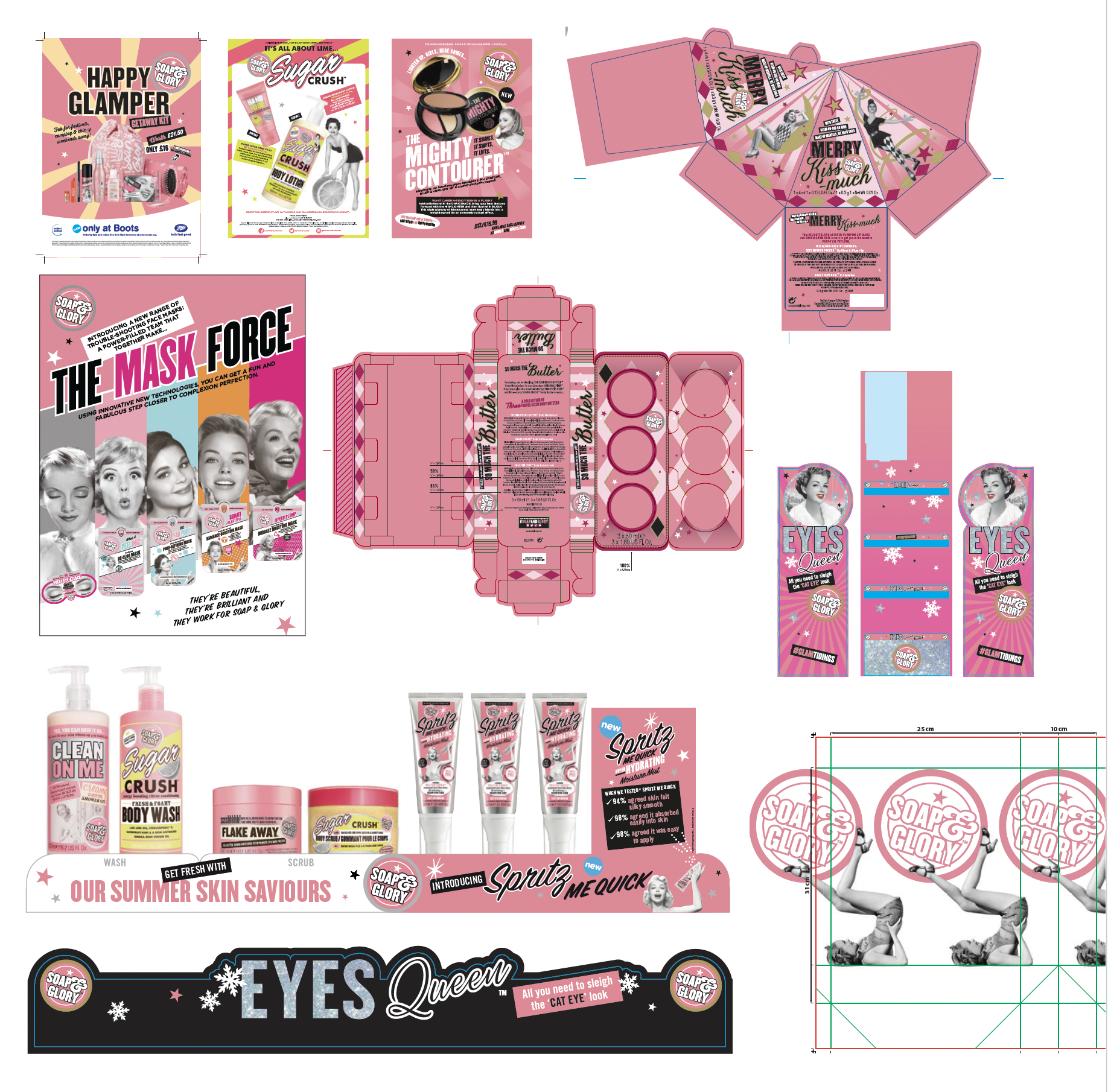 Artworking Soap and Glory POS and Packaging