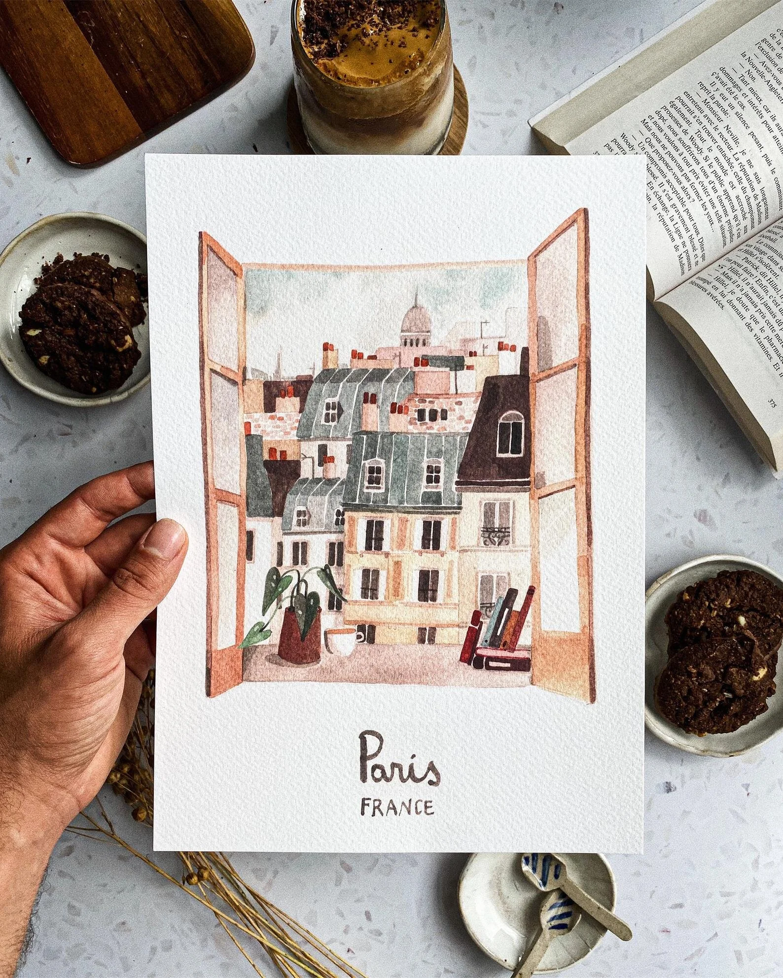 Window To Paris Print Paper And Cities