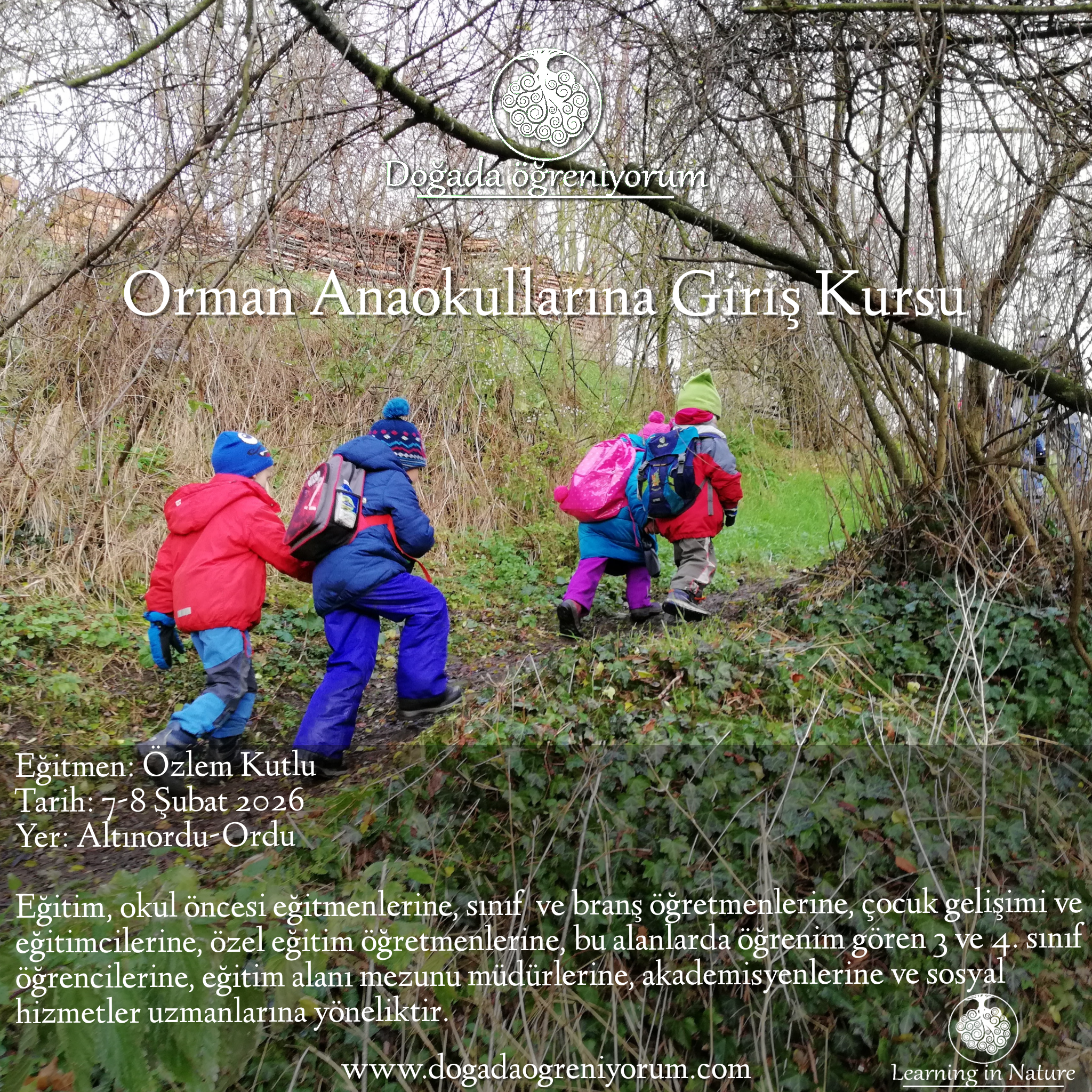 7-8 Şubat 2026 Orman Anaokullarına Giriş Kursu, Ordu 