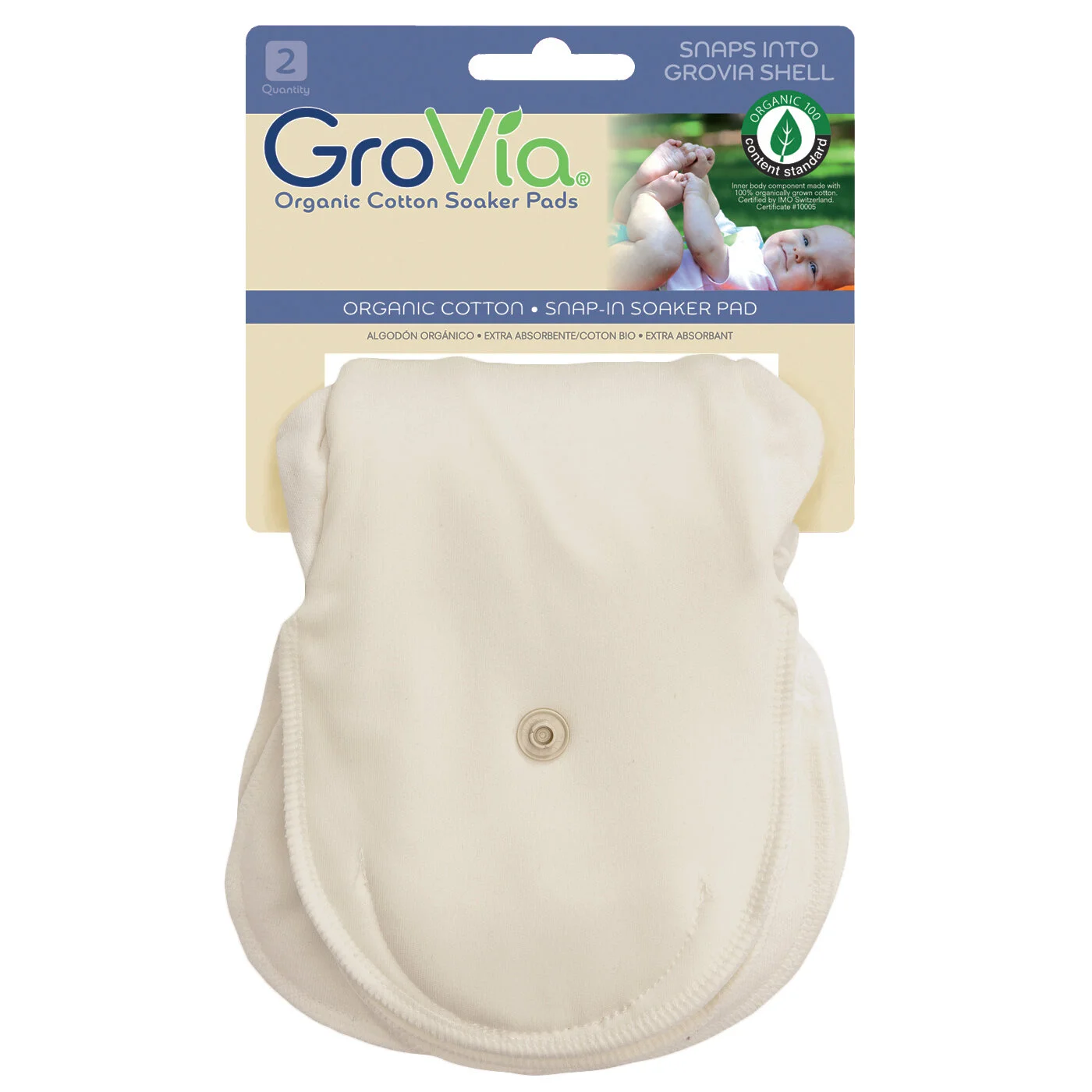 GroVia Organic Cotton Soaker Pad Pack of 2