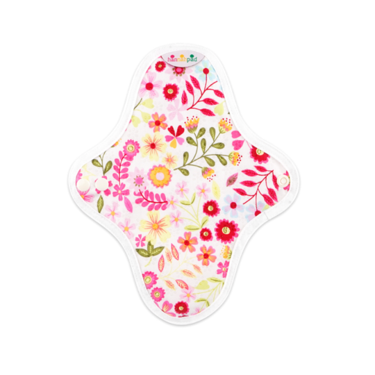 HannahPad Small Organic Cloth Pad 2 Pack- Flower Garden Pink