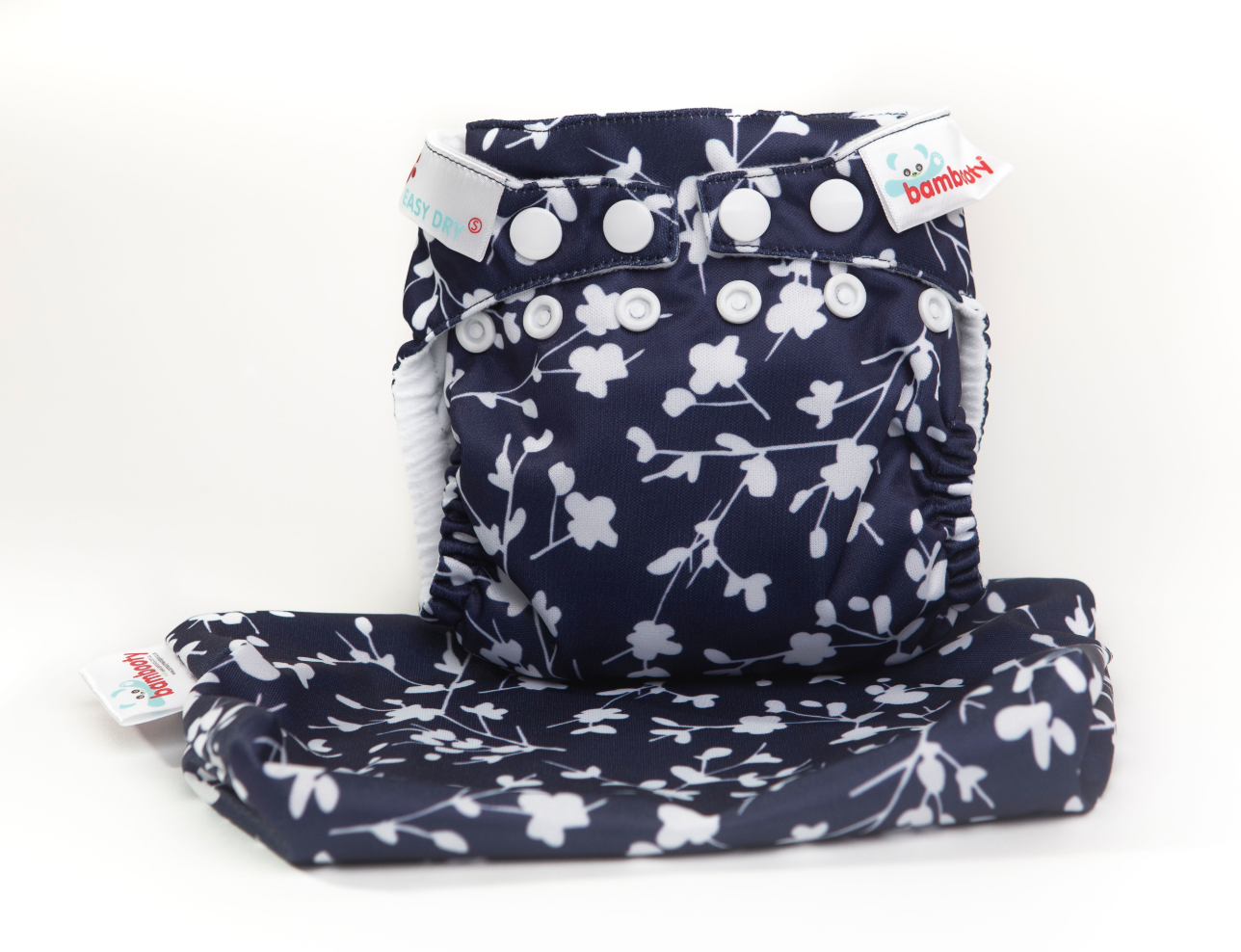 Bambooty Easy Dry Newborn All in One Nappy with Matching Mini Wetbag