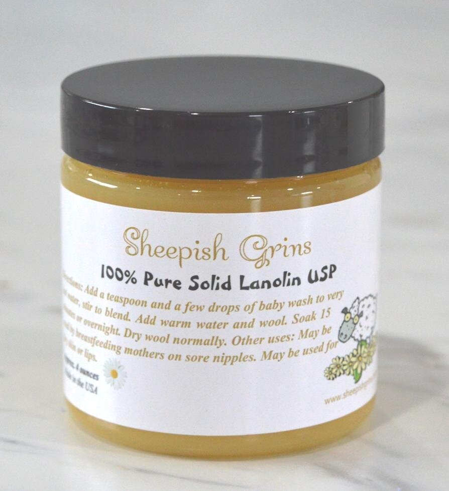 Sheepish Grins Solid Lanolin (Unscented) 4oz/113gr