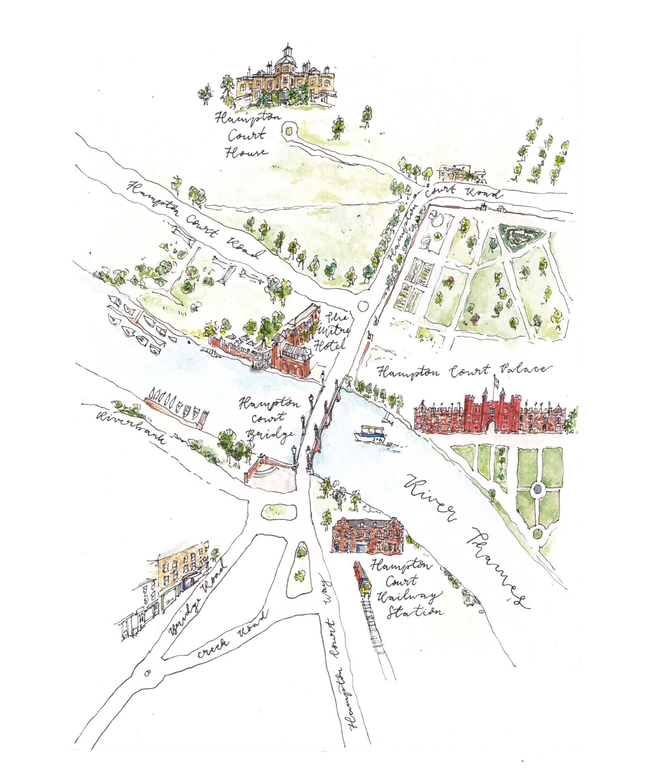 Hampton Court Bespoke Map