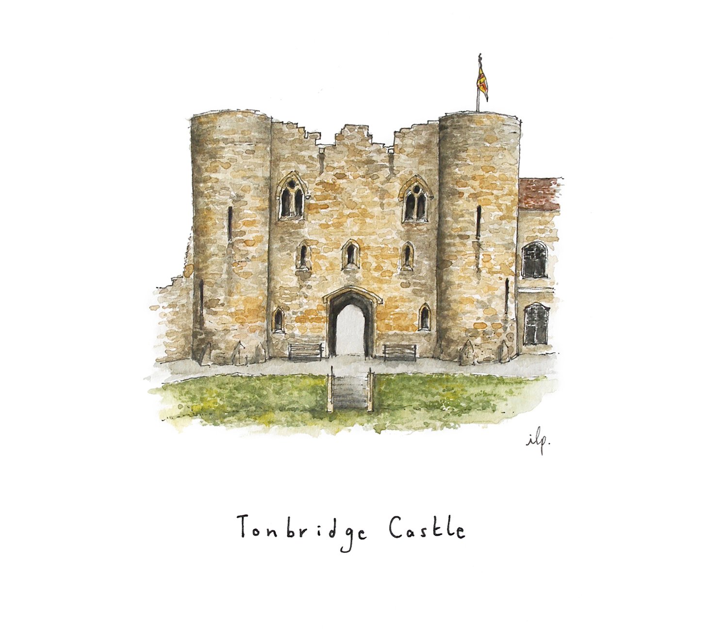 Tonbridge Castle Building Illustration