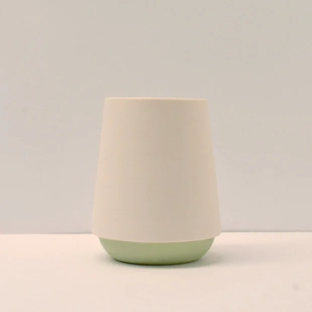 tapered vase - green and white