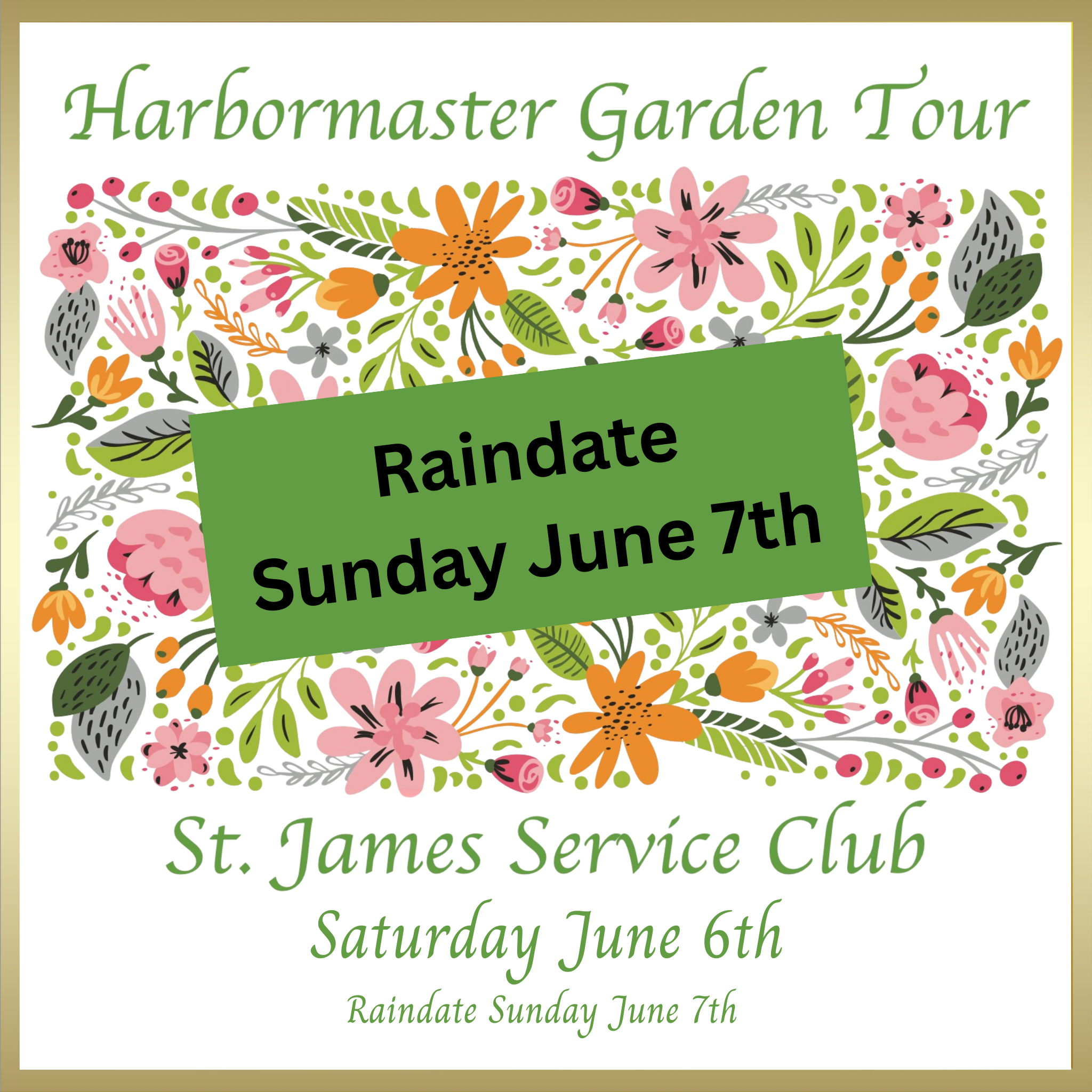 Harbormaster Garden Tour 2026 RAINDATE