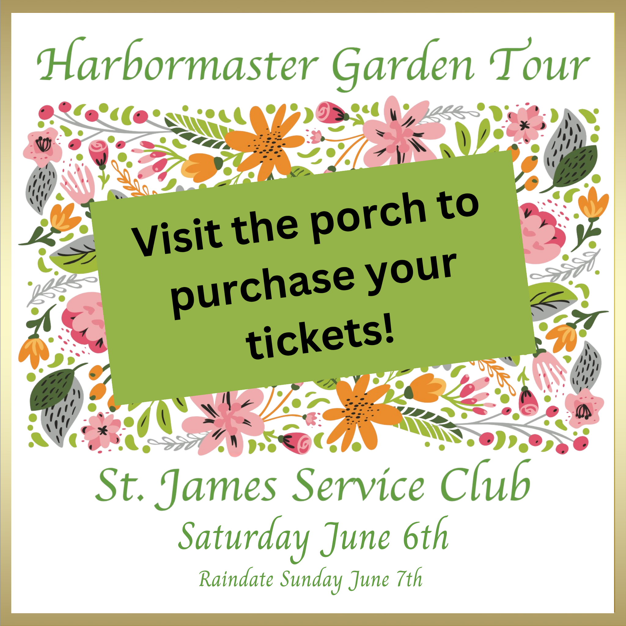 Porch Ticket Sale #1 - Harbormaster Garden Tour 2026