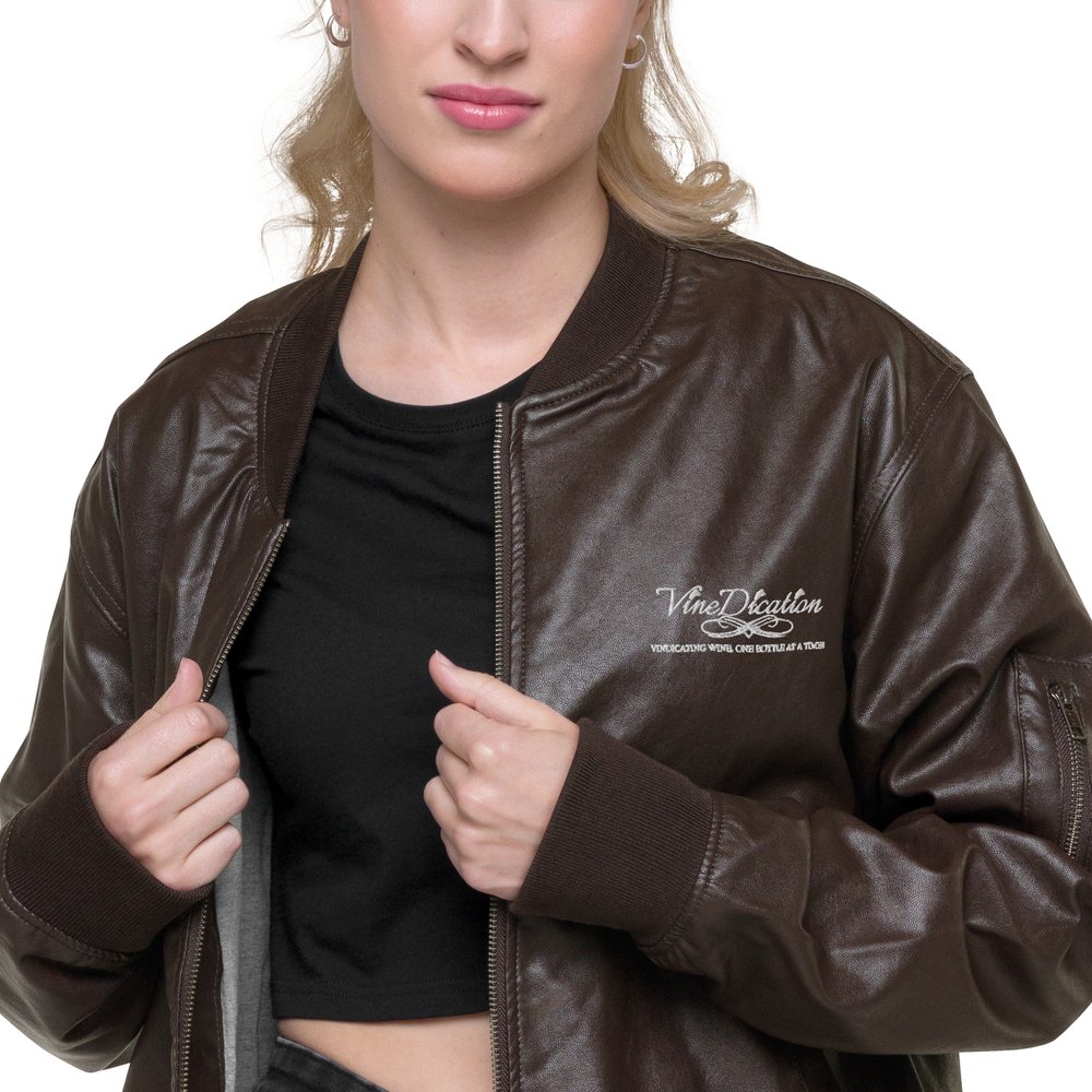WOMEN'S BROWN LEATHER BOMBER JACKET