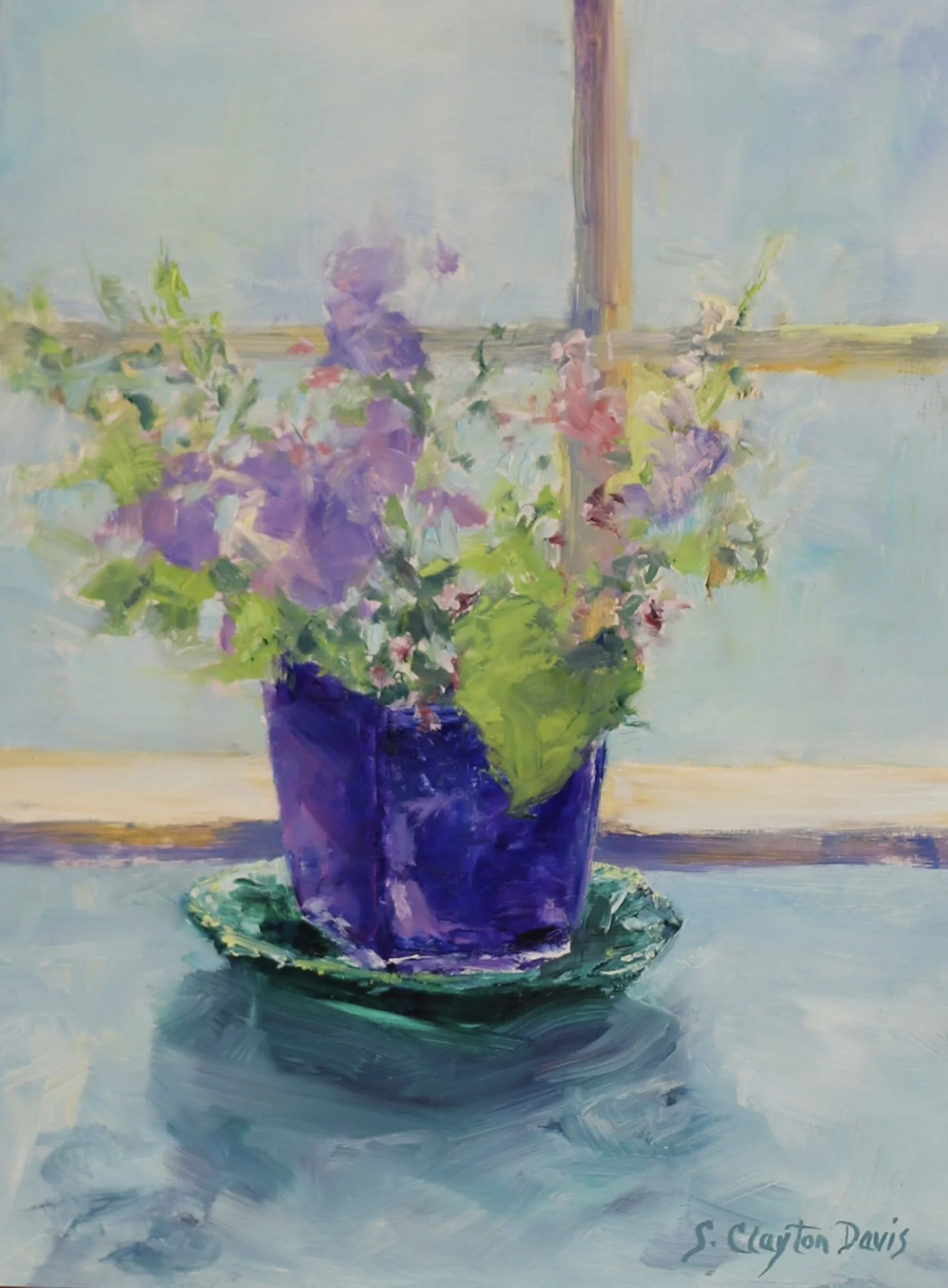 Window Bouquet with Green Plate