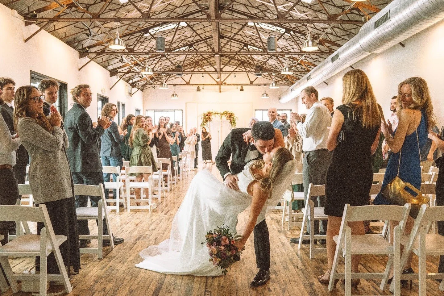Proof that sometimes it&rsquo;s the walk back down* the aisle that&rsquo;s the best part😘⁠
⁠
⁠
Planner: @copper.feather.events⁠
Catering: @blueplatecatering⁠
Florist: @generationswfnp ⁠
DJ: @midwestsounddj⁠
Photographer: @jenniferrayephoto⁠
Videogra