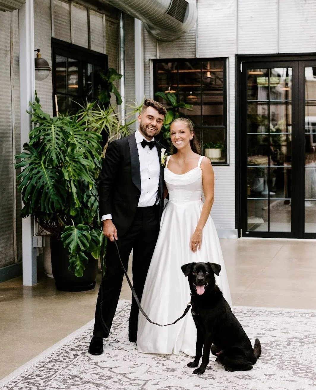 When even the dog understands the assignment.  We welcome (and encourage) including your pup in the big day!⁠
⁠
⁠
Photographer: @karlyellisphotography ⁠
⁠
⁠
#modernwedding #blackandwhitewedding #dogringbearer ⁠
#madisonwedding #madisonweddingphotogra