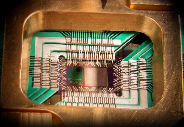 D-Wave 128 Qubit chip
