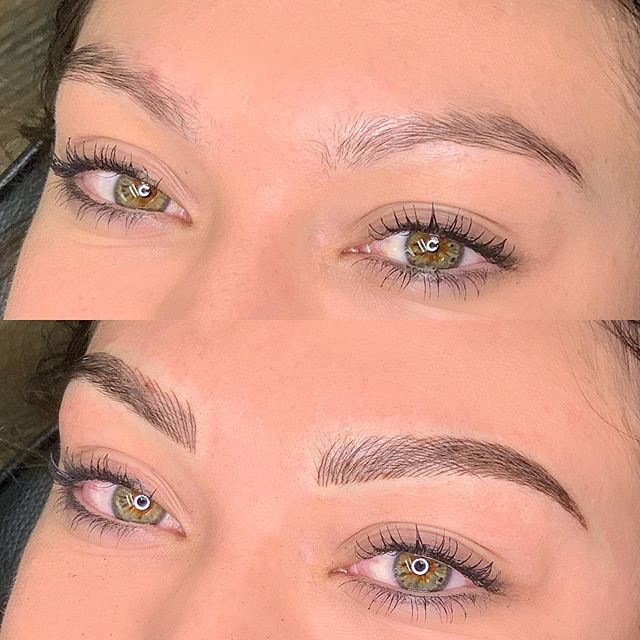 Well life has been so busy lately but I&rsquo;m back! 🙈 What do you girls think of these brows!? I kept the fronts more fluffy with the strokes on the tails closer together. Personally, I&rsquo;m LOVING this new look 😍
&bull;
&bull;
&bull;
&bull;
&