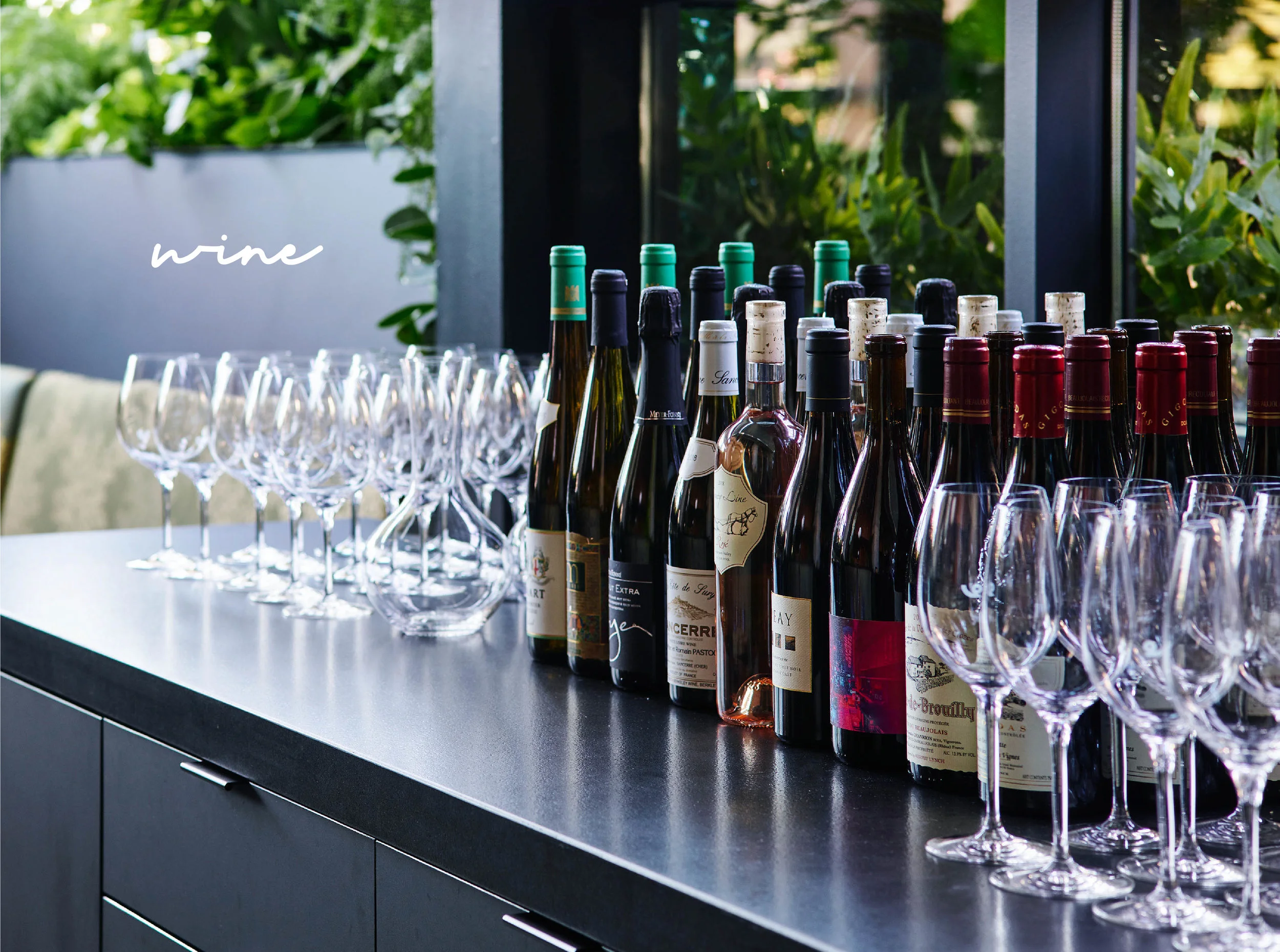 wine serving station at Nari