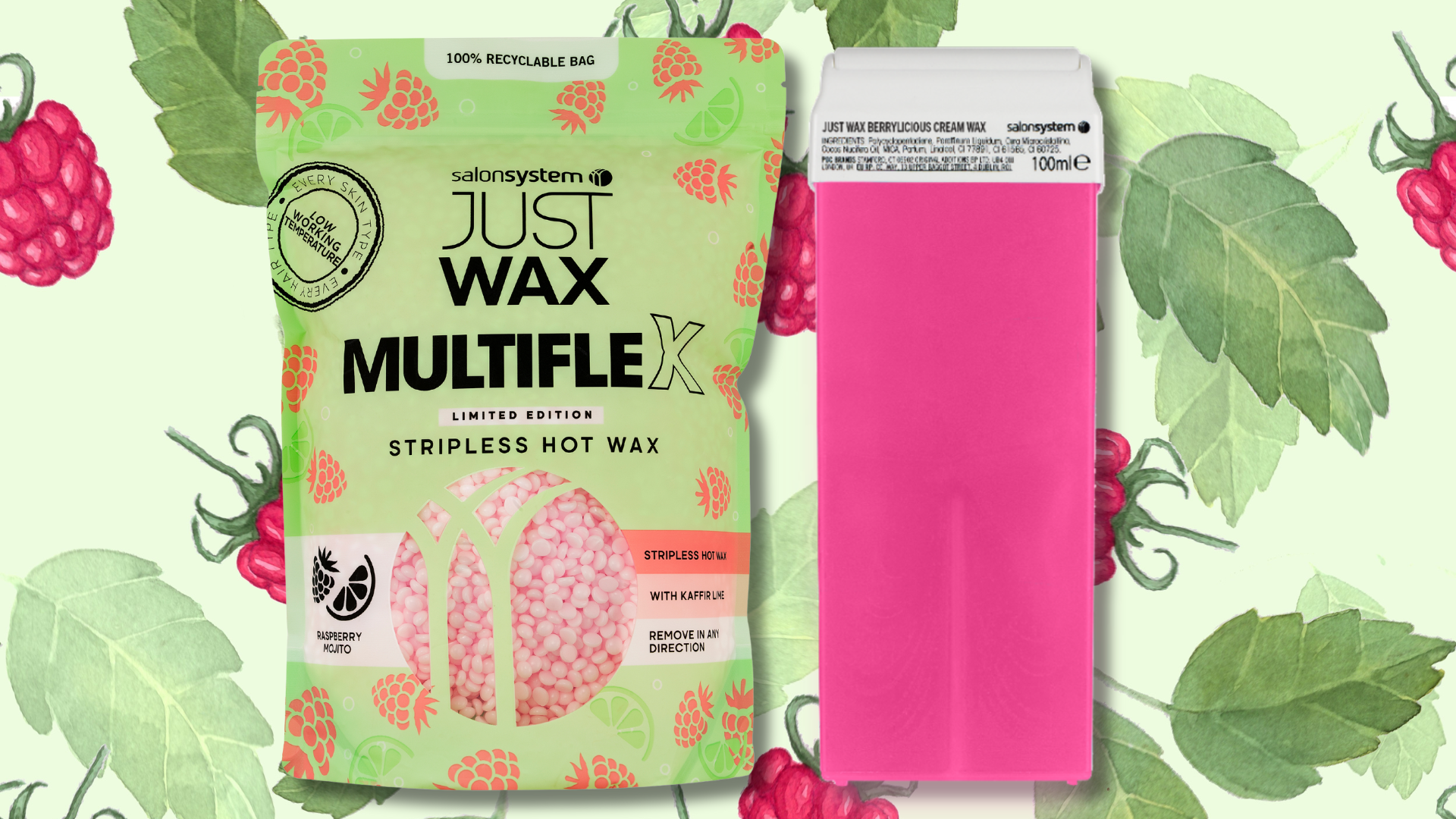 Salon System Just Wax Berrylicious Strip Wax and Hot Wax — PBL Magazine