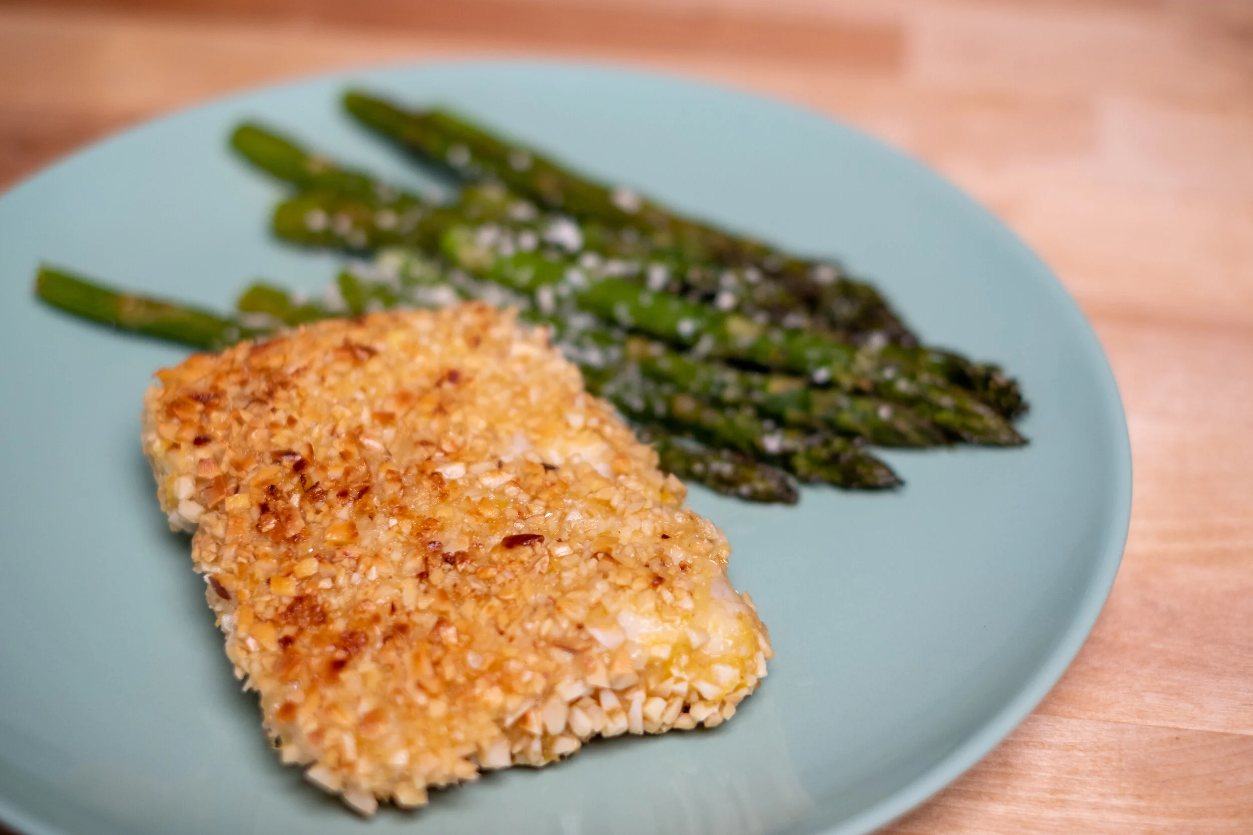 Almond Crusted Cod with Roasted Asparagus — Iceland Catch