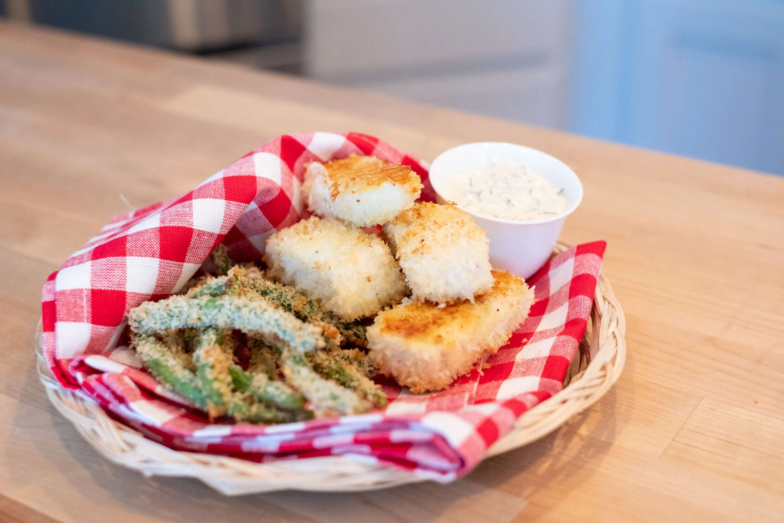 Baked Haddock Nuggets with Green Bean Fries