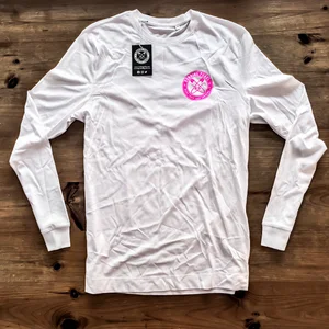 EDDIE WHITE NEON LONG SLEEVE COTTON TEE — RUNNING PUNKS