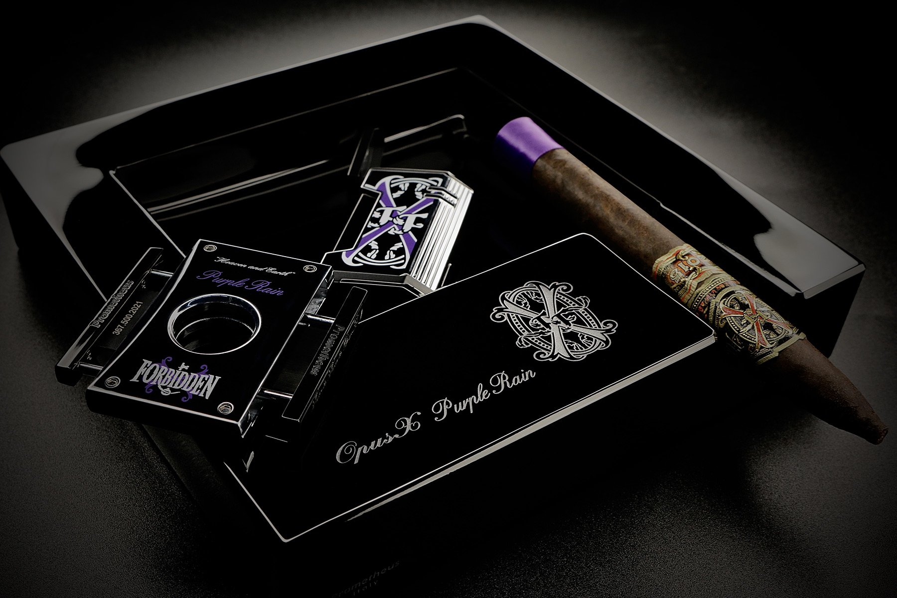 2021 Limited Edition Black Crystal OpusX Purple Rain and Rare Black  Ashtrays by Prometheus
