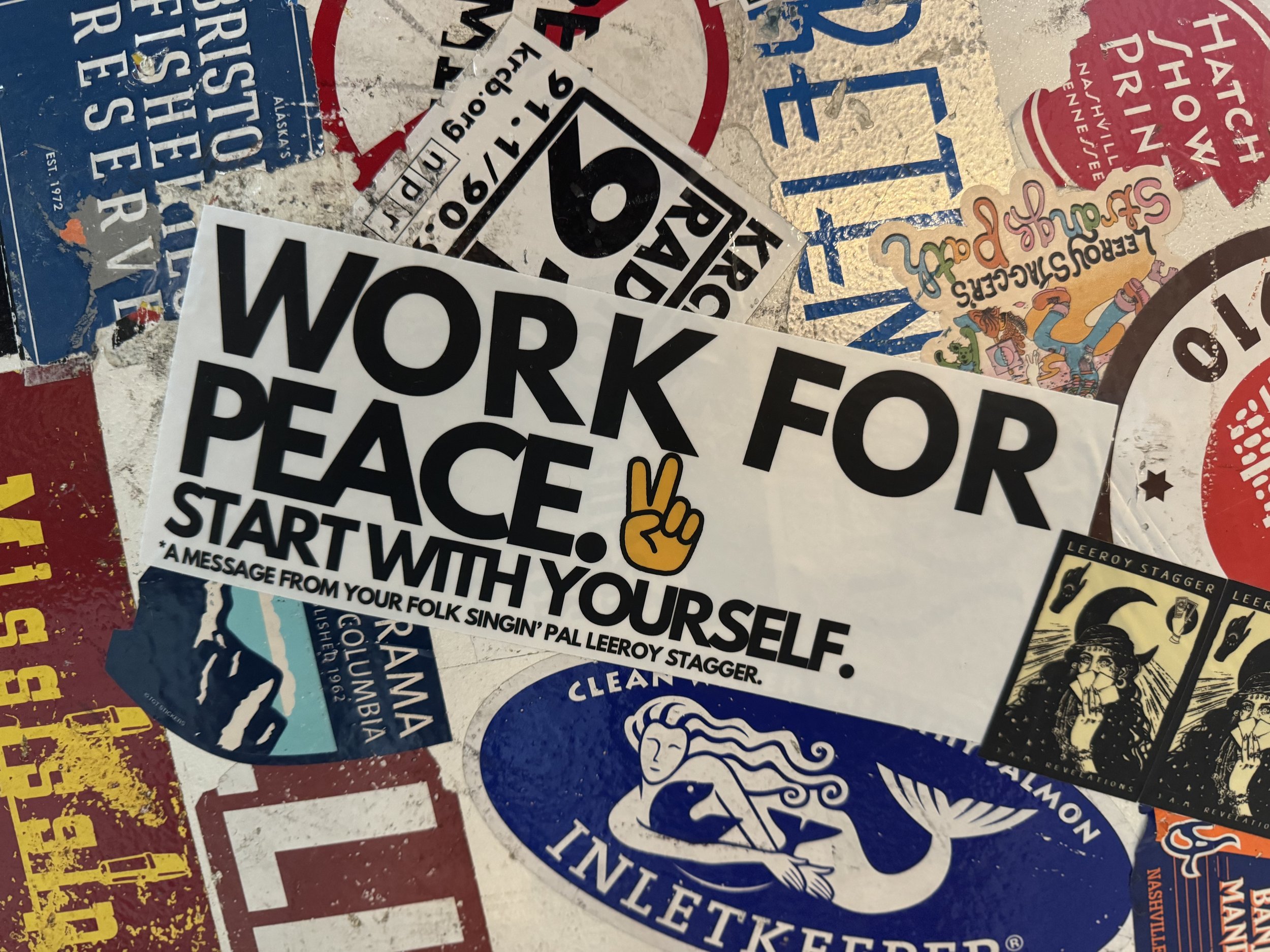 Work For Peace Sticker