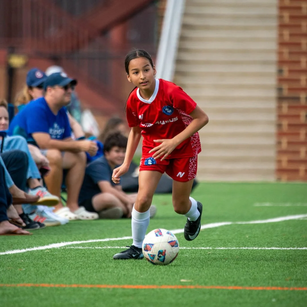 FCGB Soccer Academy players developing technique through possession soccer and frequent ball contact