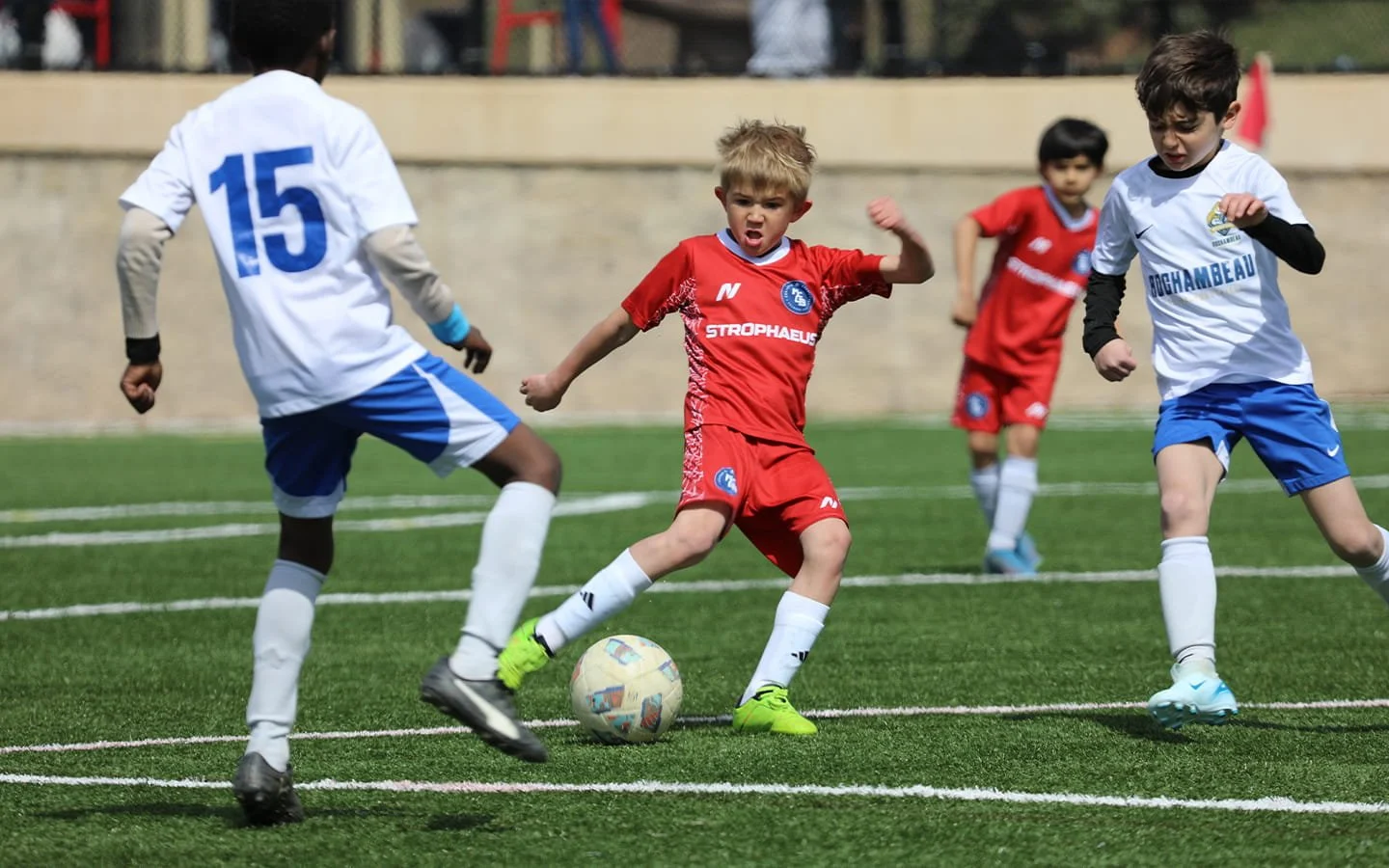 FCGB Soccer Academy Maryland players gaining match experience with the ball through possession play