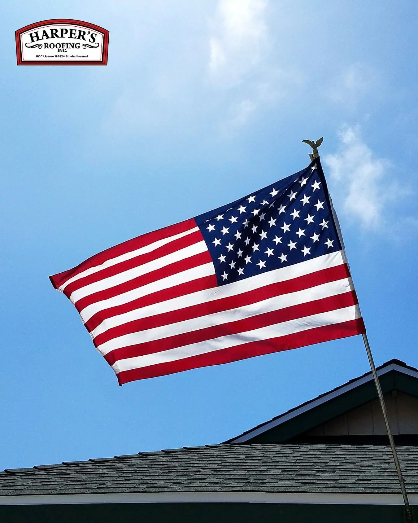 Happy 4th of July!  Wishing everyone a safe and Happy Independence Day.
Harper’s Roofing will be closed Friday, July 4th.