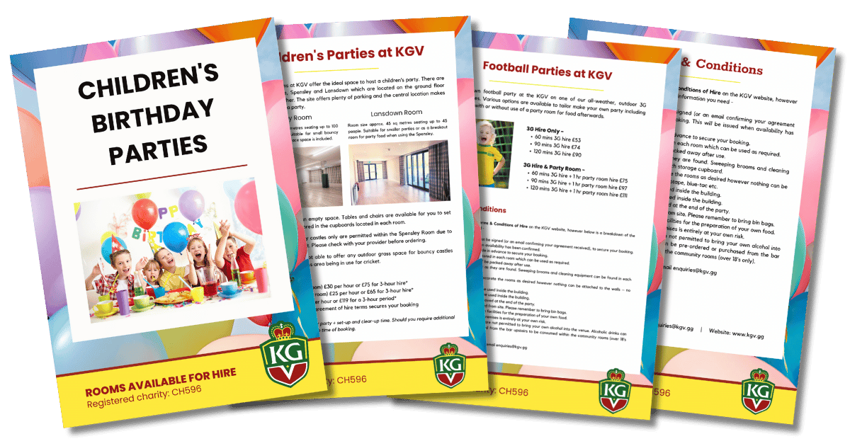 Events & Parties | KGV Guernsey | Playing Fields and Community Centre ...