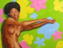 Nude with Flowered Wallpaper