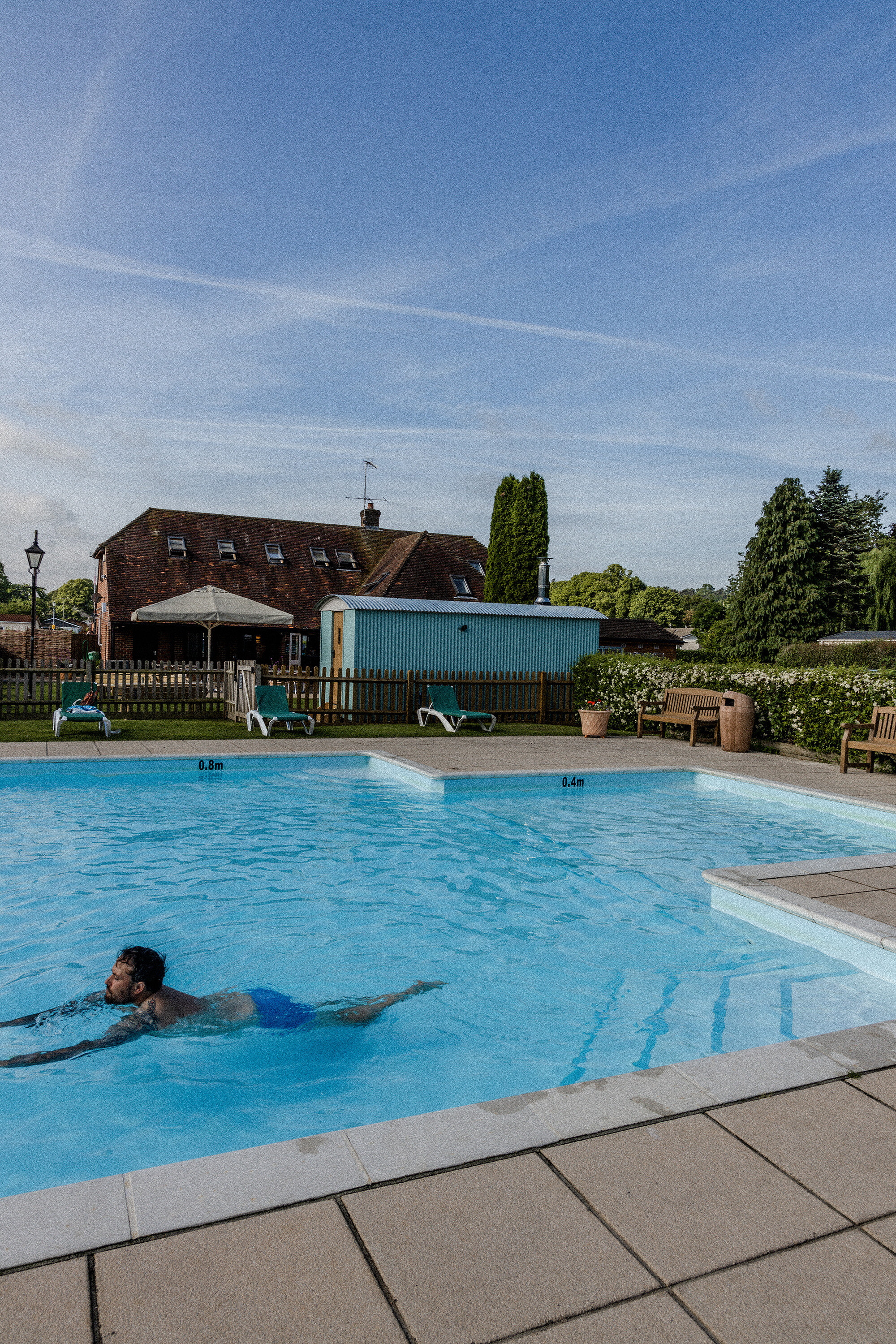 Swimming pool at Swiss Farm campsite