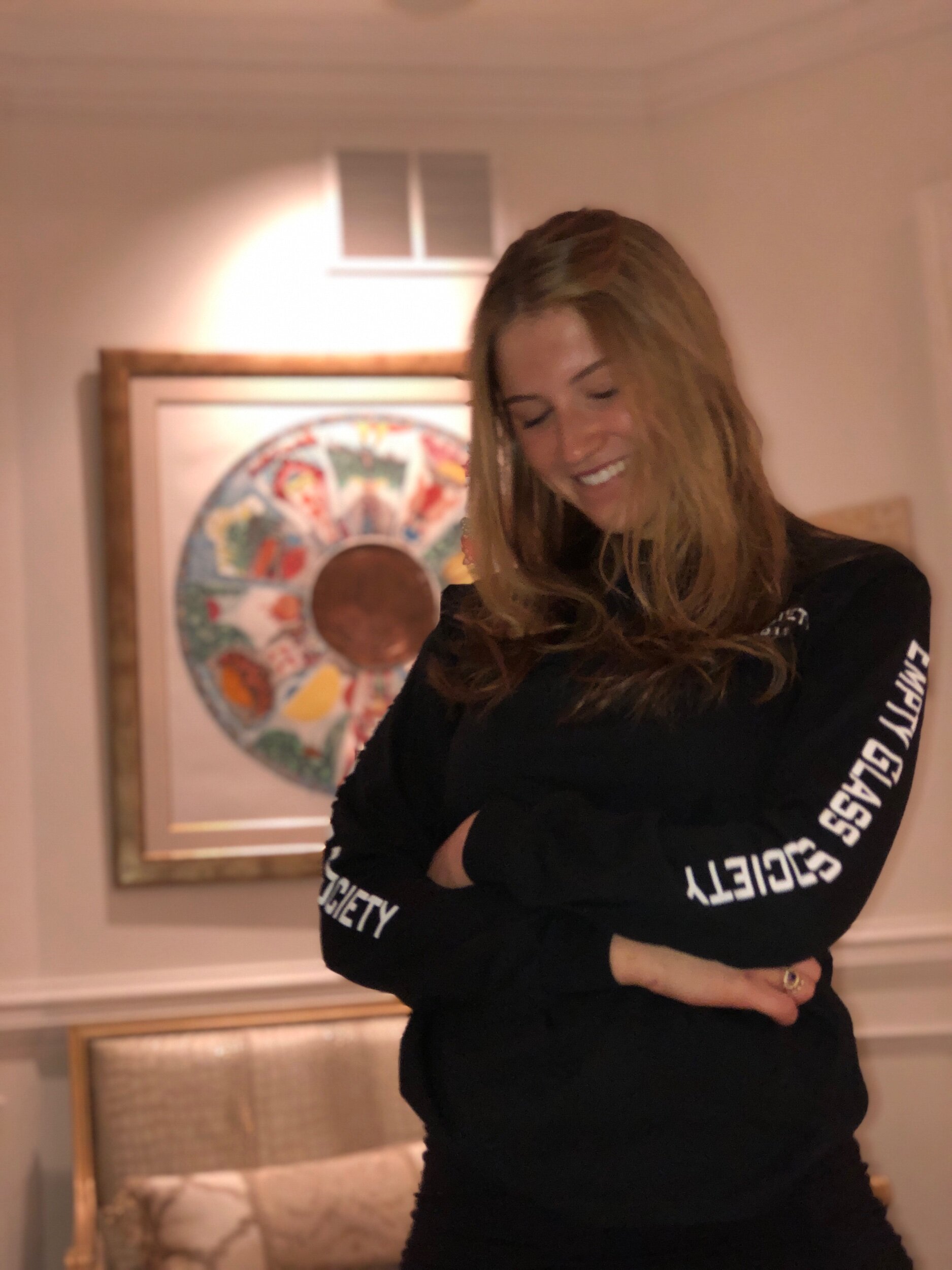 Crew sweatshirt with letters sleeves: EG-$80