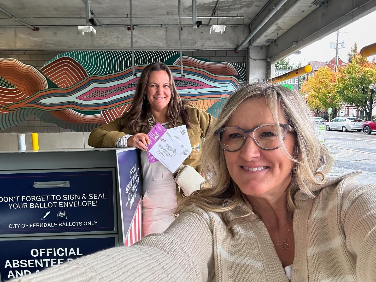 We dropped off our ballots today! Have you turned yours in yet? Ferndale has 3 convenient drop-off locations. Make sure your voice is heard&mdash;get your ballot in soon!

Ballot Box Locations:
📍The dot parking garage
📍Outside of City Hall
📍Upstai